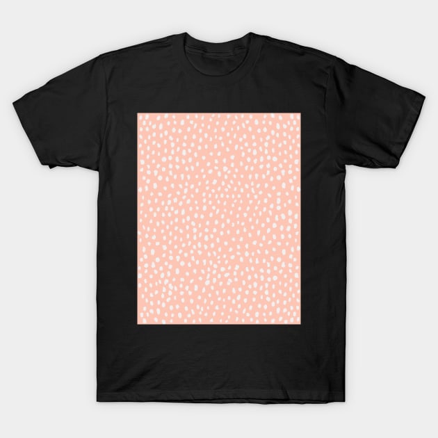 Peach Dalmatian Print Mask T-Shirt by cait-shaw